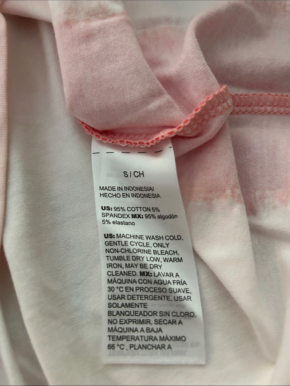 Chico's Short-Sleeve Brushstroke Tee in Pink, Orange & Cream NWT - Picture 5 of 7